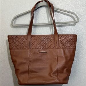 Cole Haan Tan Woven Leather Tote